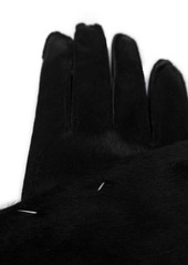 Maison Margiela signature-stitch logo pony-hair gloves