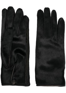 Maison Margiela signature-stitch logo pony-hair gloves