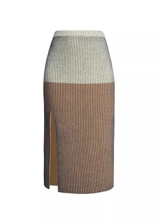 Maison Margiela Slit Rib-Knit Midi-Skirt