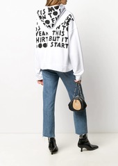 Maison Margiela slogan print cropped hoodie