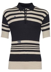 Maison Margiela Striped Knit Polo Shirt