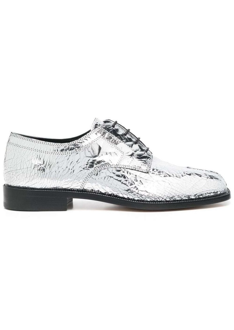 Maison Margiela Tabi mirror-effect lace-up brogues