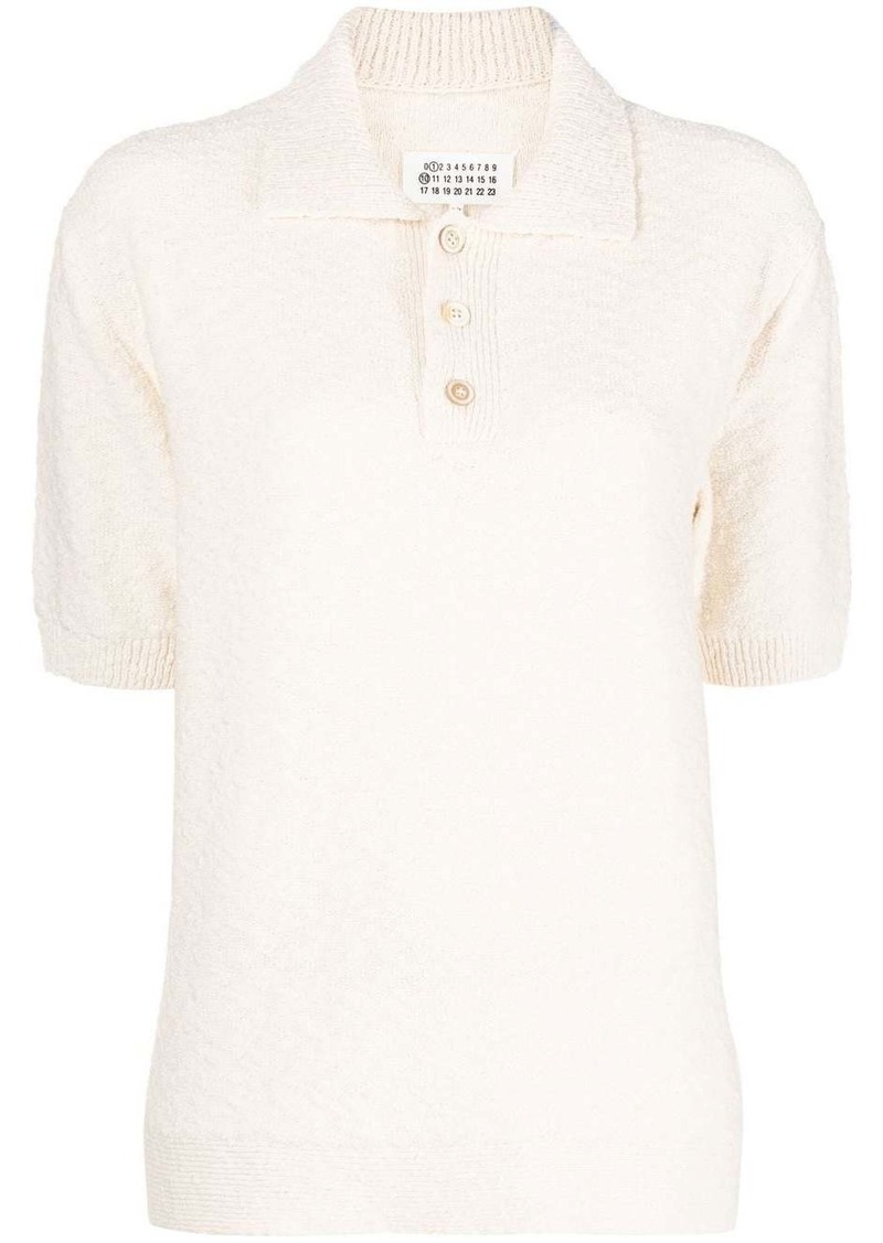 Maison Margiela Nostalgic bouclé-knit polo shirt