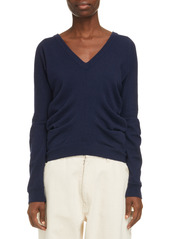 Women's Maison Margiela Reversible Ruched Cashmere & Cotton Sweater