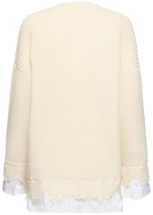 Maison Margiela Wool Blend Ribbed Crewneck Sweater