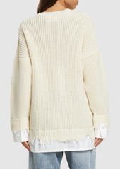 Maison Margiela Wool Blend Ribbed Crewneck Sweater
