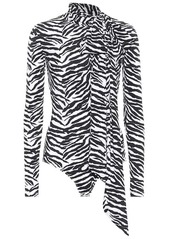 Maison Margiela Zebra-print stretch-jersey bodysuit