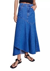 Maje Asymmetrical Denim Skirt