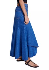 Maje Asymmetrical Denim Skirt