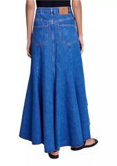 Maje Asymmetrical Denim Skirt