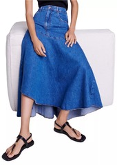 Maje Asymmetrical Denim Skirt