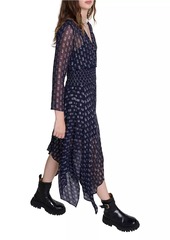 Maje Asymmetrical Floral Maxi Dress