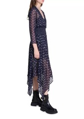 Maje Asymmetrical Floral Maxi Dress