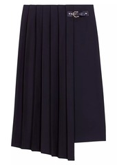 Maje Asymmetrical Long Pleated Skirt