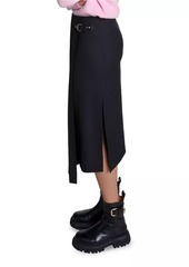 Maje Asymmetrical Long Pleated Skirt