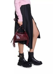 Maje Asymmetrical Long Pleated Skirt