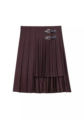 Maje Asymmetrical Pleated Short Skirt