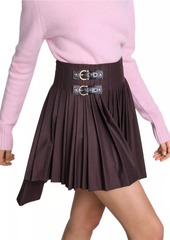 Maje Asymmetrical Pleated Short Skirt