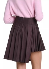 Maje Asymmetrical Pleated Short Skirt