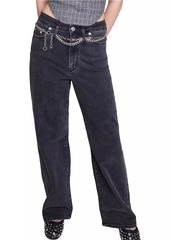 Maje Baggy Jeans with Belt