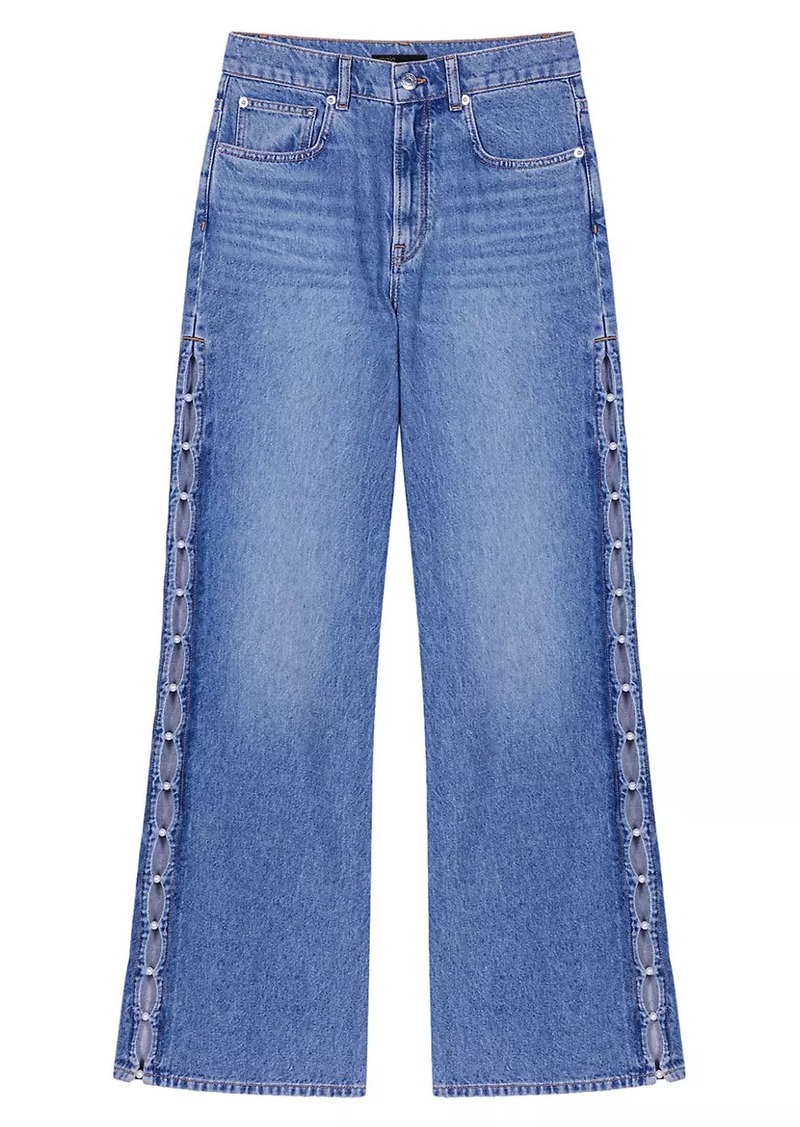 Maje Beaded Cutaway Jeans