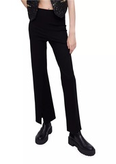 Maje Black Slim-Fit Trousers With Slits