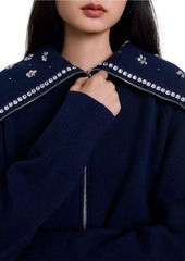 Maje Cardigan with Jewelry Neck