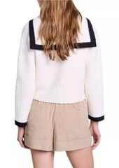 Maje Contrast Collar Cardigan