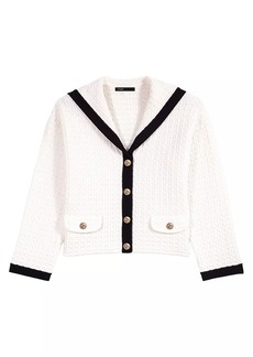 Maje Contrast Collar Cardigan