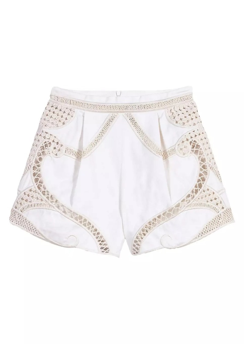 Maje Crochet-Knit Shorts