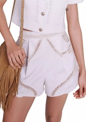 Maje Crochet-Knit Shorts