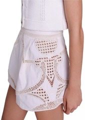 Maje Crochet-Knit Shorts