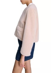 Maje Cropped Faux Fur Jacket