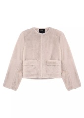 Maje Cropped Faux Fur Jacket