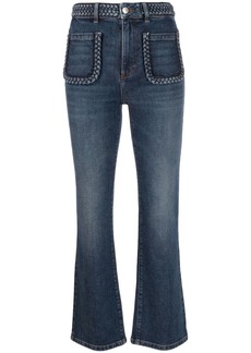 Maje braid-detail cropped jeans