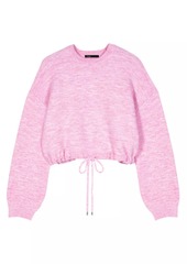 Maje Cropped Knit Jumper with Drawstring