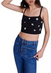 Maje Diamanté Crop Top