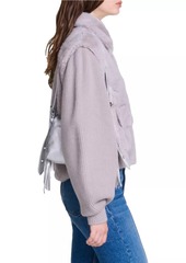 Maje Dual-Material Faux Fur Jacket