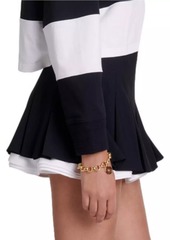 Maje Dual-Material Pleated Skort