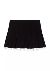 Maje Dual-Material Pleated Skort