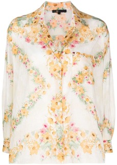 Maje floral-print cotton-voile shirt