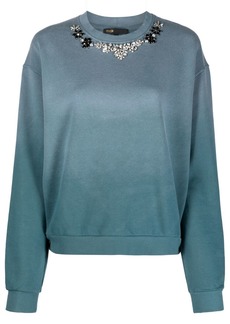 Maje crystal-embellished gradient-effect sweatshirt