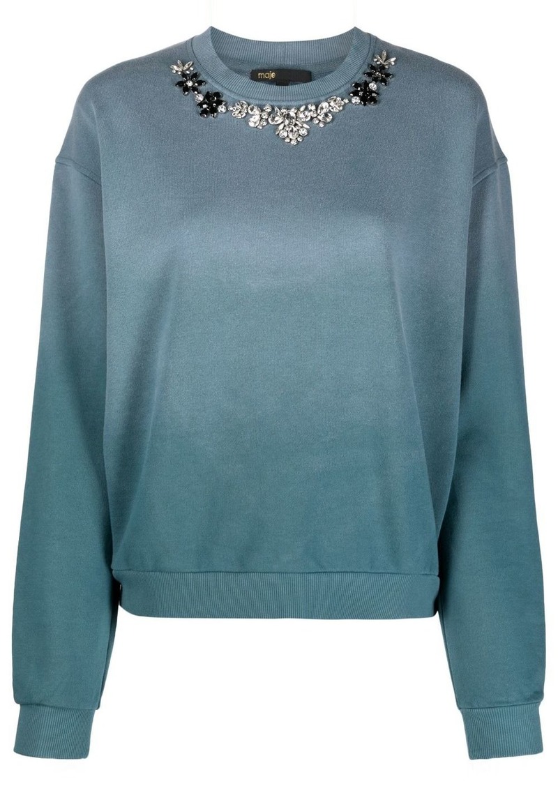 Maje crystal-embellished gradient-effect sweatshirt