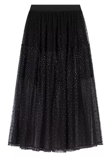 Maje Glittery Spotted Long Tulle Skirt