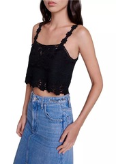 Maje Guipure Crop Top