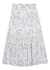 Maje Jupona Floral Printed Midi Skirt