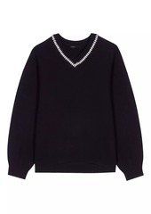 Maje Knit Jumper with Rhinestone Neck