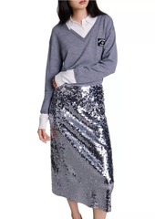 Maje Knit Skirt with Sequins