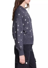 Maje Knitted Jumper with Rhinestones