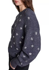 Maje Knitted Jumper with Rhinestones